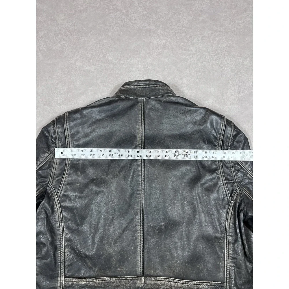 Marc New York by Andrew Marc Distressed Heavy Leather Jacket Men's Size Large